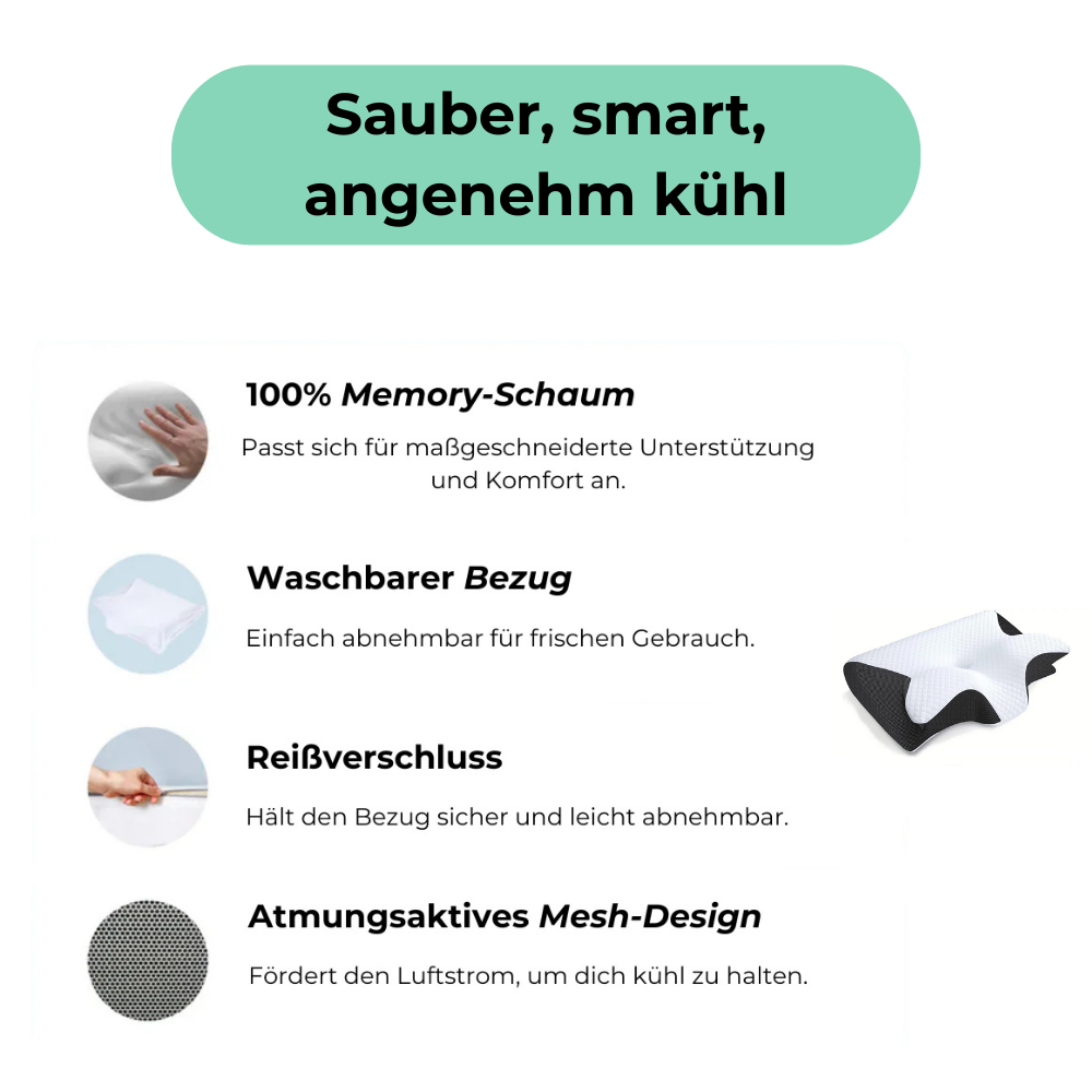 ErgoPillow Nackenkissen für natürliche Schmerzlinderung – Hygiene