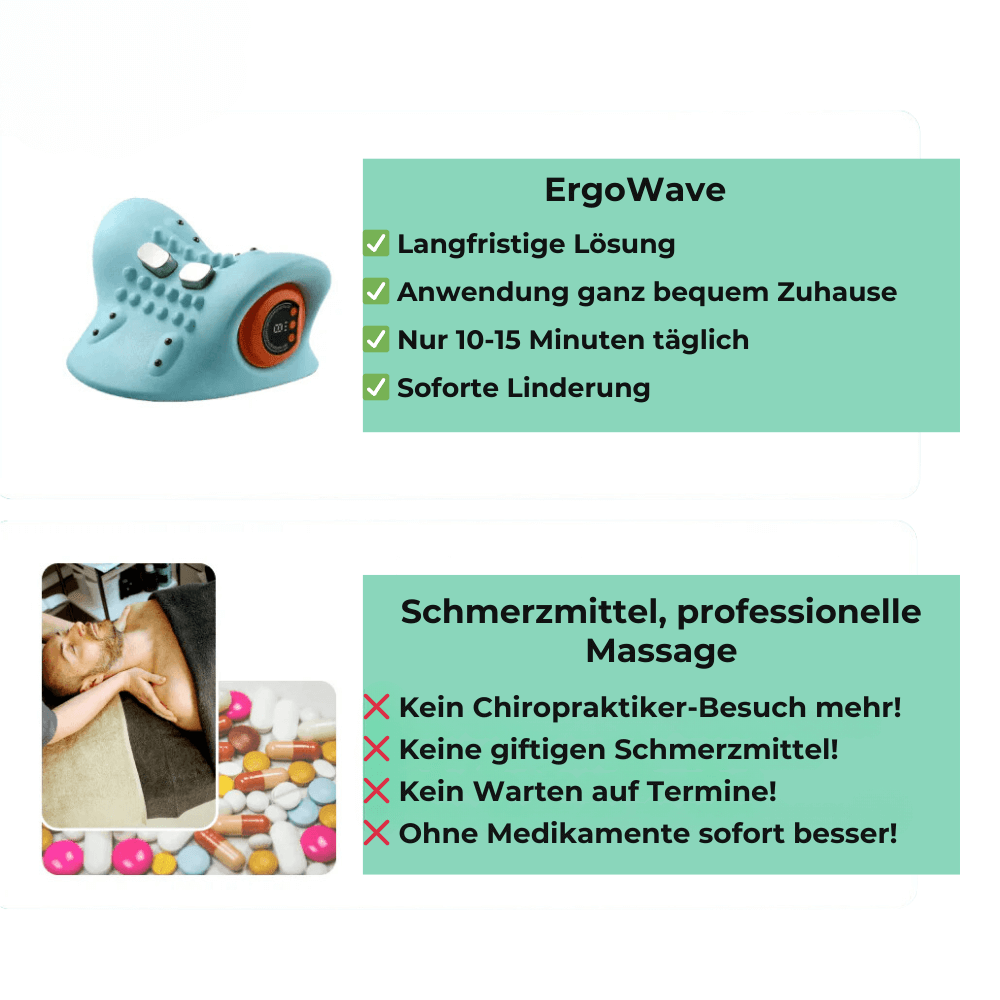ErgoWave Nackenmassagegerät gegen Nackenschmerzen - ohne Medikamente