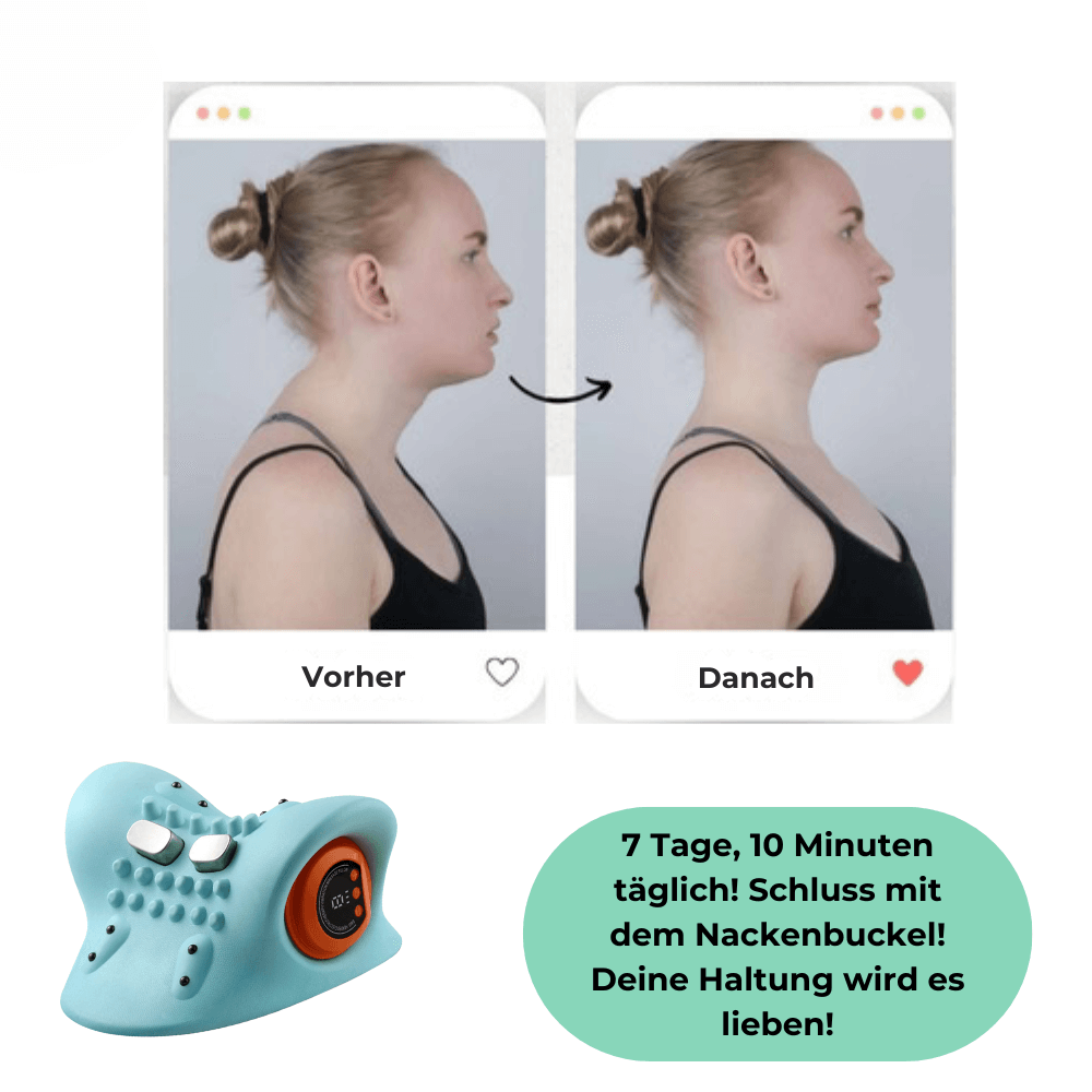 ErgoWave Nackenmassagegerät gegen Nackenschmerzen - 10 Minuten am Tag gegen Nackenbuckel