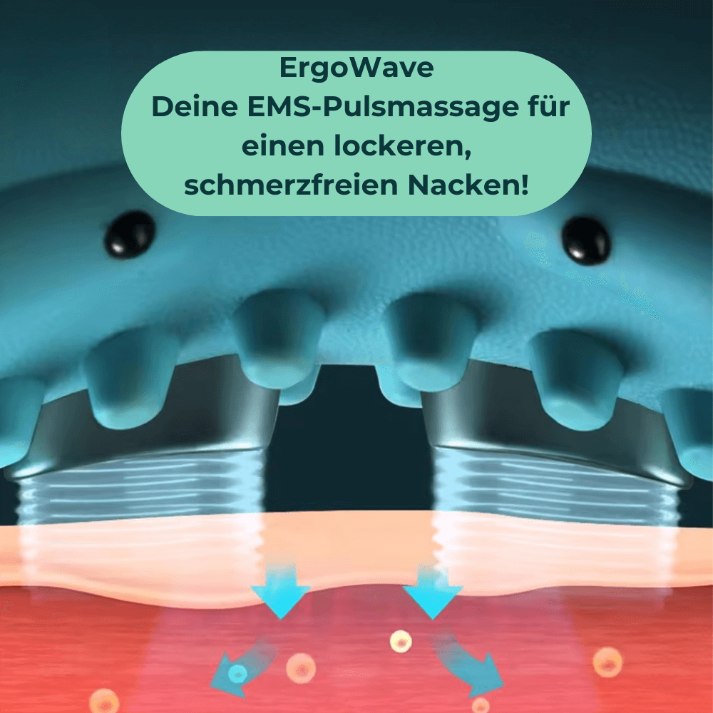 ErgoWave Nackenmassagegerät gegen Nackenschmerzen - Detailaufnahme Massageköpfe – Tiefenmassage Nacken