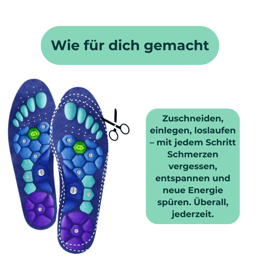 ErgoVital Magnet-Fußsohlen Anwendung Zuschneiden