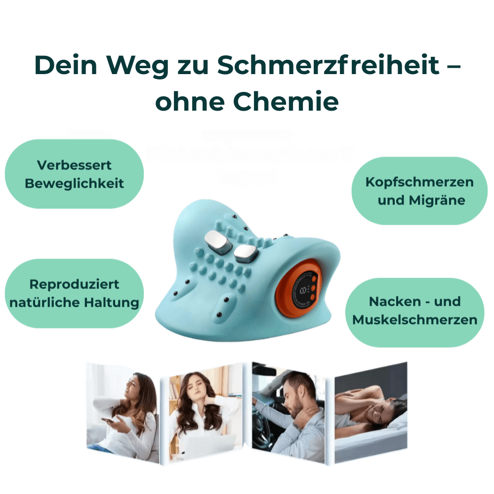 ErgoWave Nackenmassagegerät gegen Nackenschmerzen Anwendung Zuhause Schulter- und Nackenentspannung